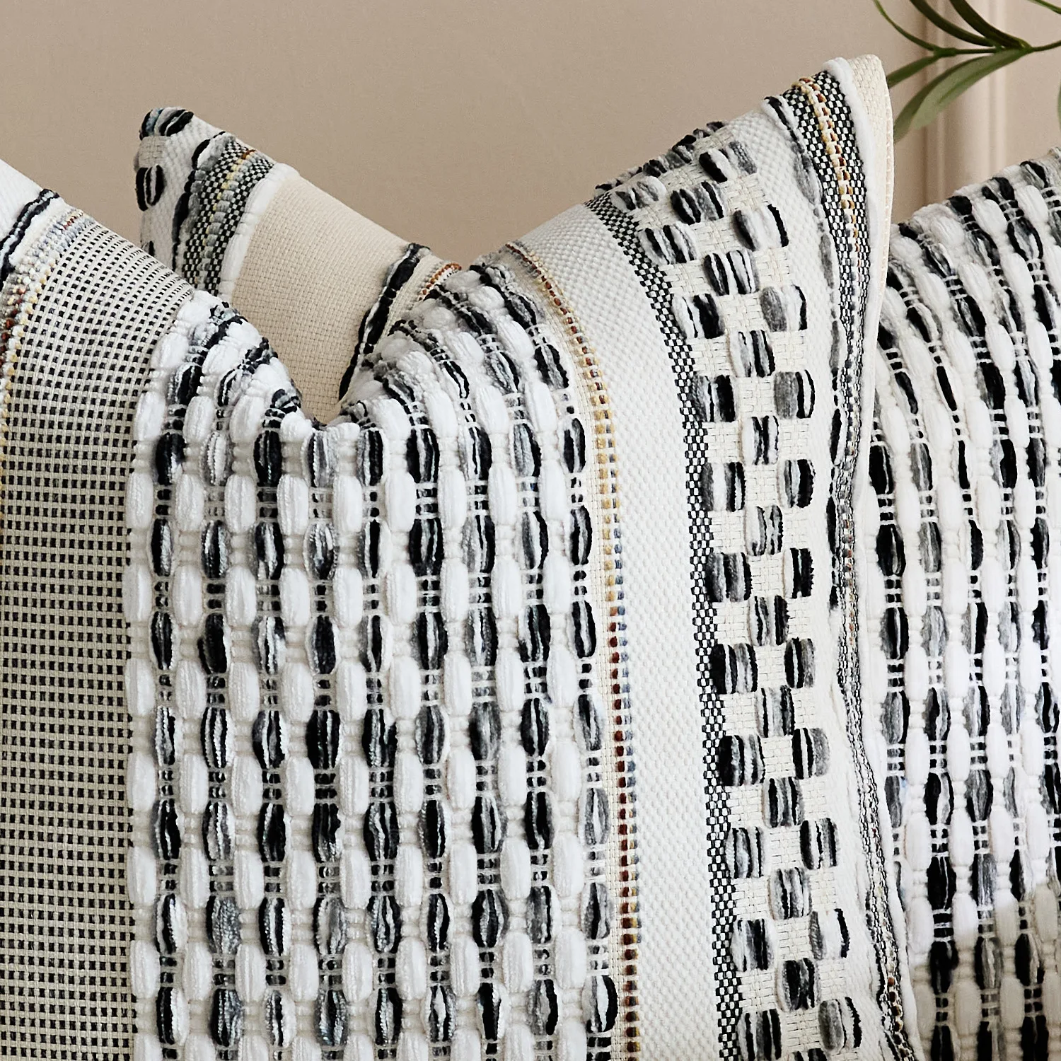 Bohemian-Stil Gestreifter Textur-Kissenbezug Cojines 45x45 Chenille Gewebte Dekorative Kissenhüllen Kopfteil-Kissenbezüge – Detail 15