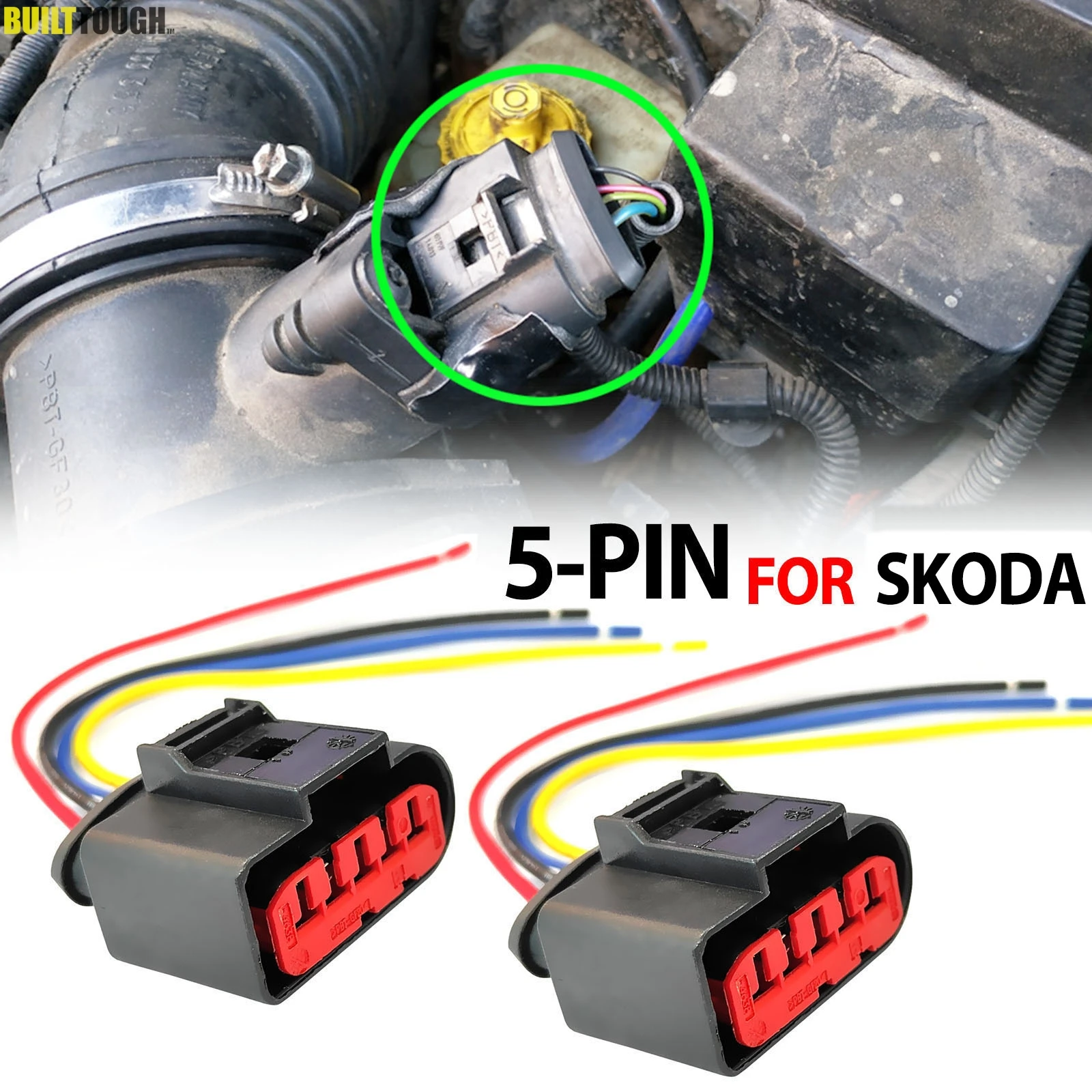 2pcs For SEAT Skoda Octavia 1U 1Z Fabia 6Y 5J Superb 3T Roomster MAF Mass Air flow Meter Sensor Connector Plug Wiring 1J0973775A