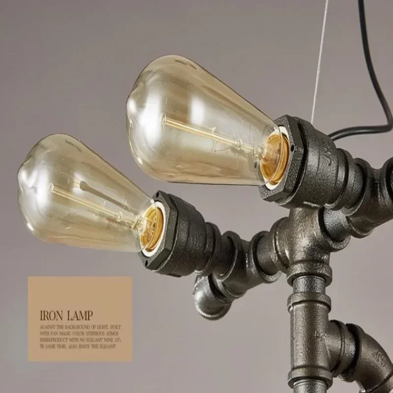Vintage American Style Bicycle Pendant Light Industrial Loft Hanging Lamp E27 220V Water Pipe Lighting Fixture for Decor