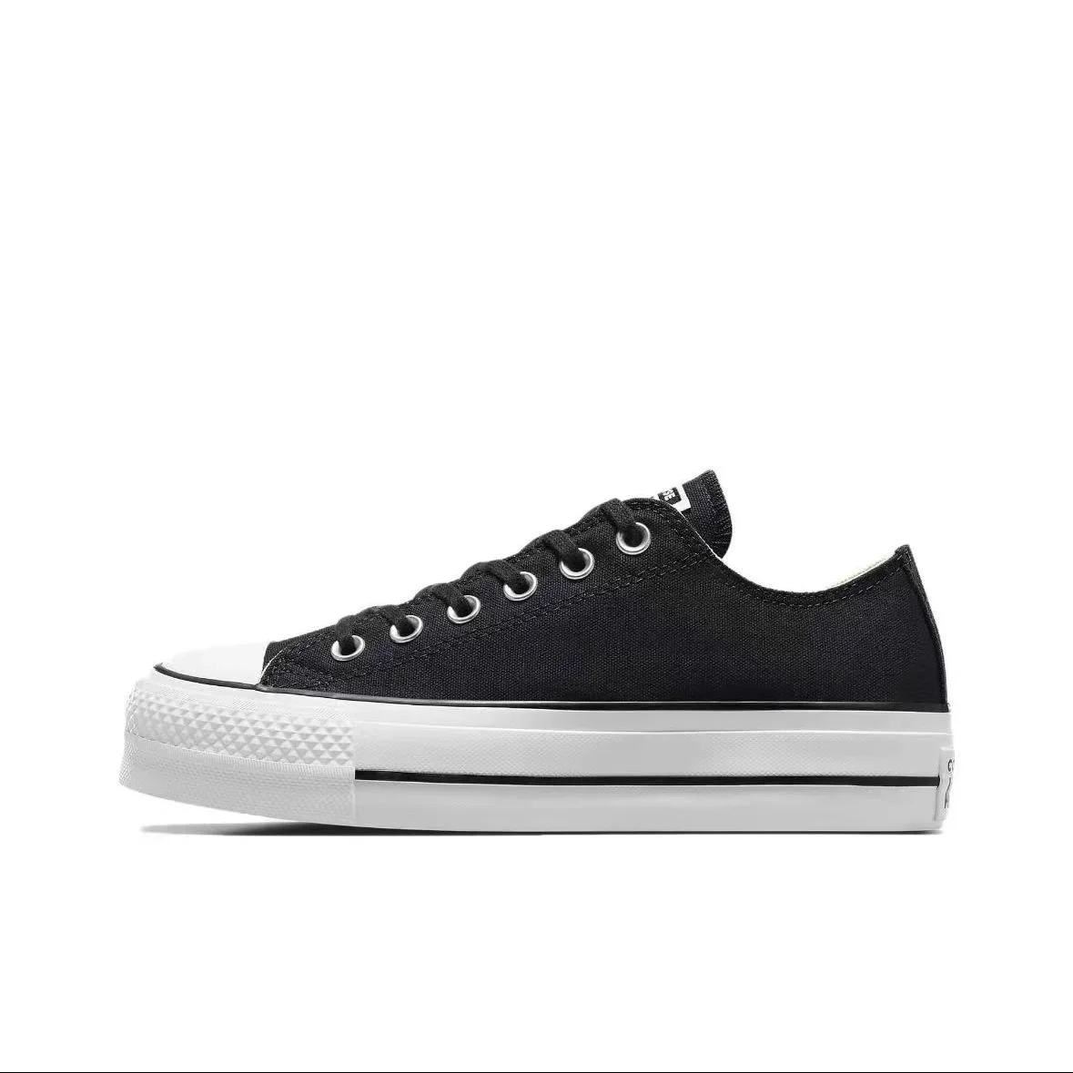 Converse Chuck Taylor All Star Platform Clean Men and Women Skateboarding Shoes Outdoor Canvas Shoes Vintage Sneaker Black