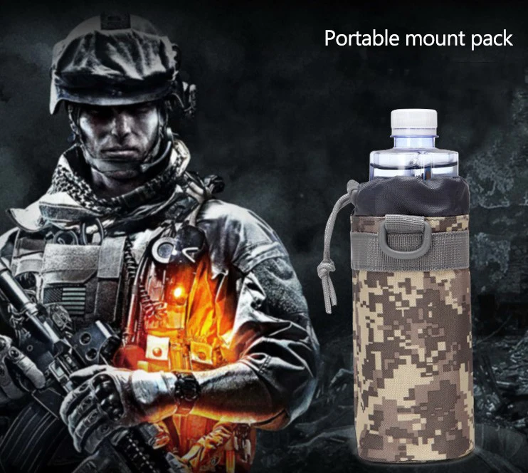 Portabotella MOLLE con cordón para botella de agua, camping senderismo - imagen 5