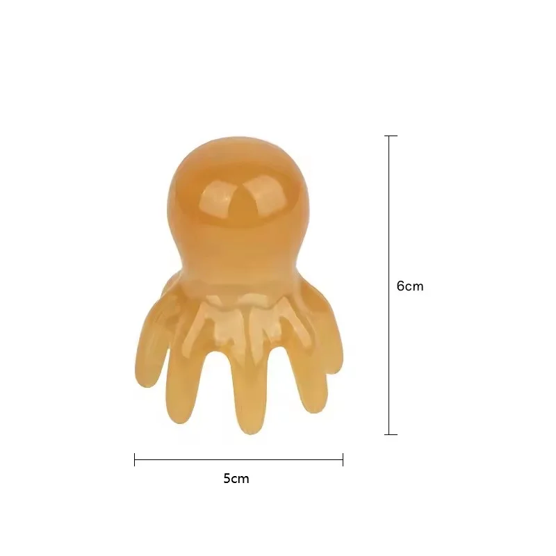 Resin Octopus Massage Comb Head Meridian Scraping Scalp Massage Brush Acupuncture SPA Gua Sha Massage Comb Fatigue Relief - view 6