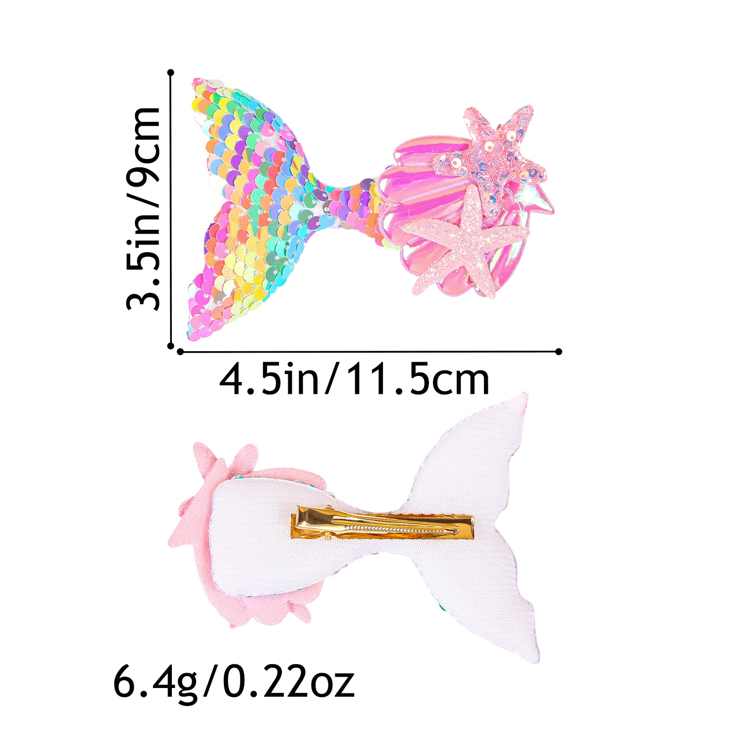 4/8pcs Gradient Glitter Shell Mermaid Hair Clip For Girls Kids Fashion Cute Daily Party Barrettes Hair Accessories