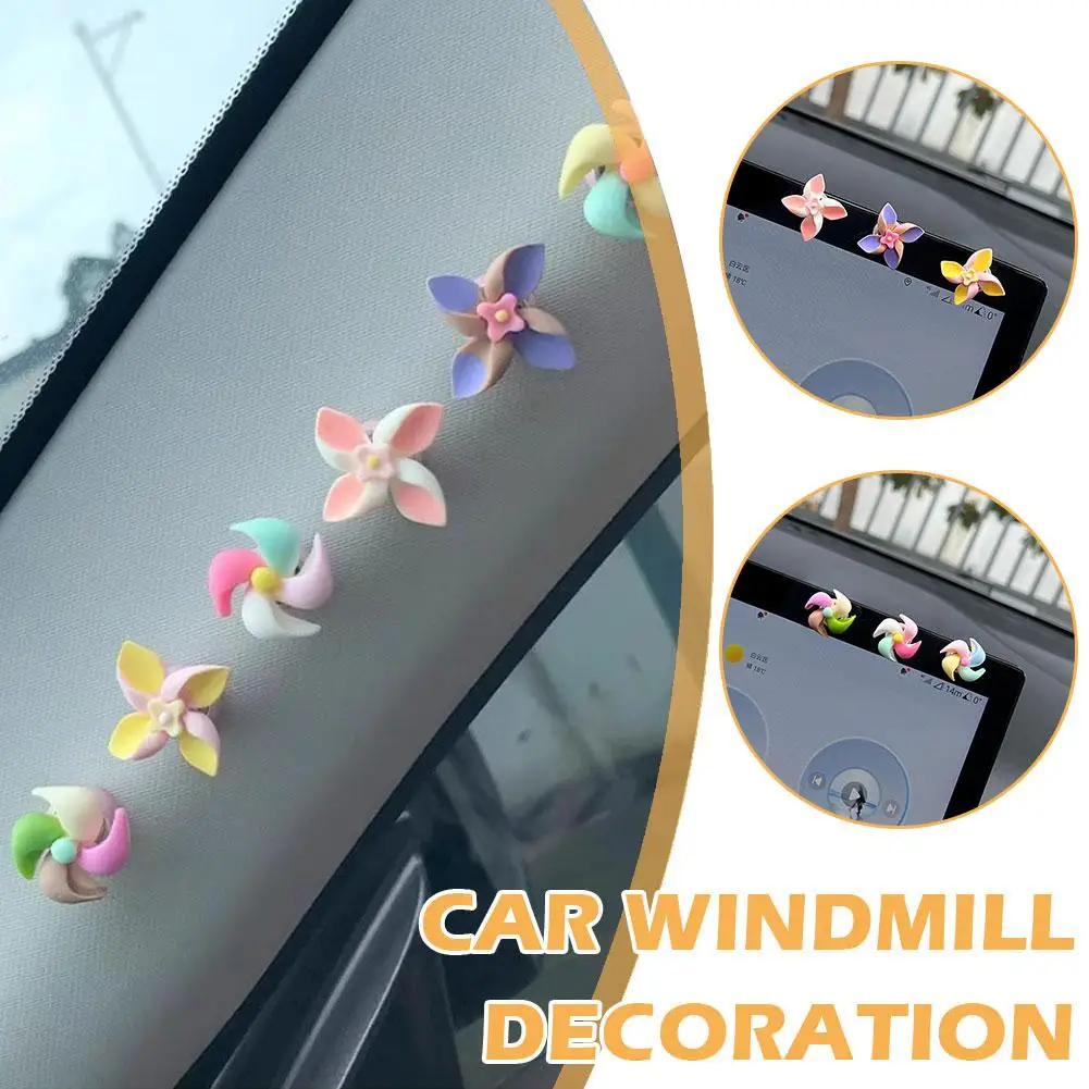 Car Windmill Decoration Small Windmill Rotating Gyroscope Decoration Interior Ornaments Car Center Decorations Console Smal H0K1