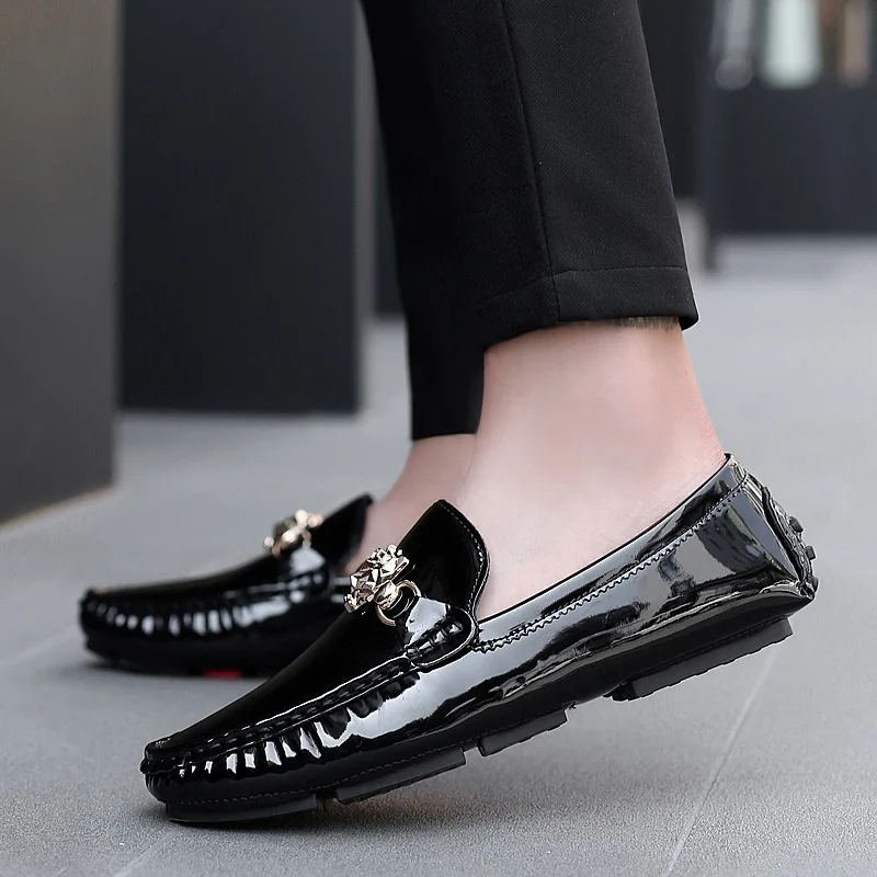 designer patent leather man shoes party Hairstylist formal loafers shoes for man Driving shoes sapatos masculinos big size 38-48