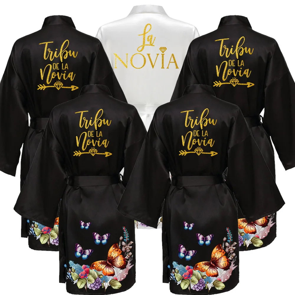 

Gold Women Silk Satin Robe Kimono Robe Fashion Bath Robe Sexy Bathrobe Femme Wedding Bride Bridesmaid Robe