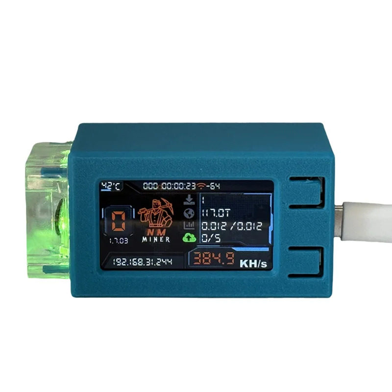 ABT-Nerdminer V2 Pro Max 390KH/S minero de lotería individual Nmminer BTC Miner Nerd Miner Bitcoin Crypto Miner con ventilador fresco RGB