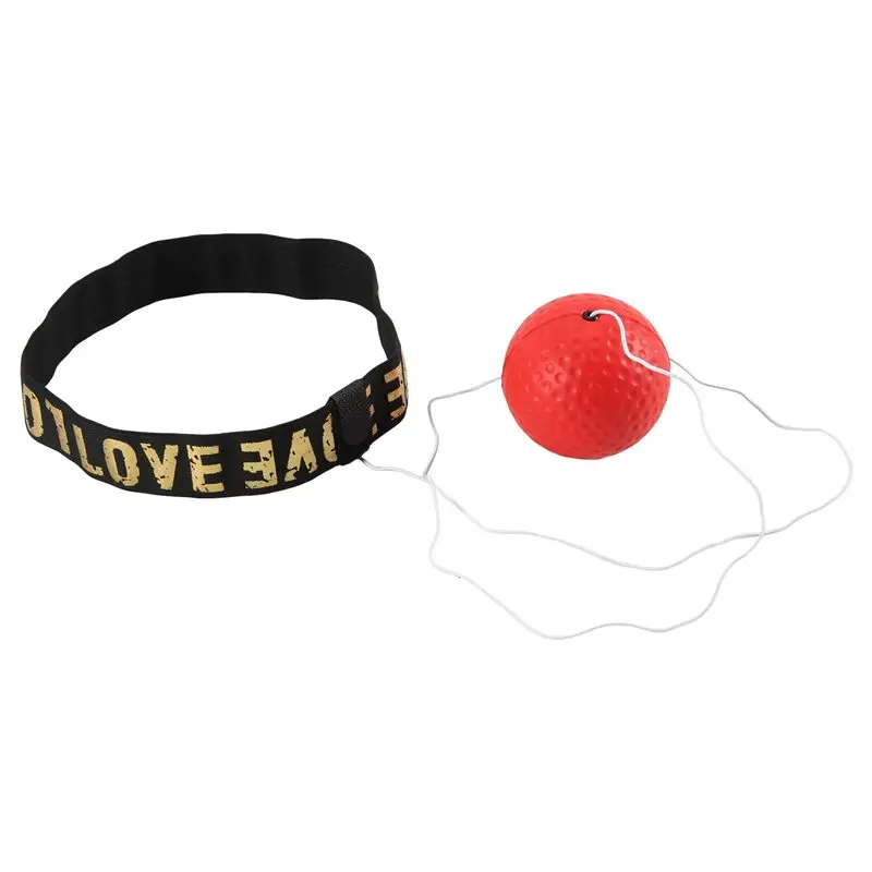 NALFI-Boxing Reflex Speed Punch Ball Sanda Boxer Raising Reaction Force Hand Eye Training Set Stress Reaction Ball Red