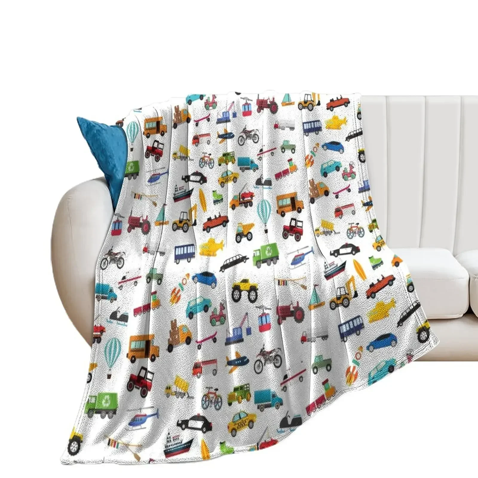 Little Boy Things That Move Vehicle Transportation Collection Throw Blanket Designers Baby blankets ands Soft Beds Blankets