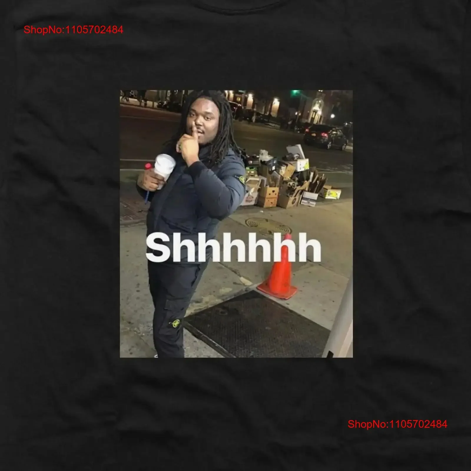 LUCKI Shhhhhh T Shirt Meme Funny Rapper vintage Washed Soft Comfortable Slightly Versatile Casual Stretched Breathable homme
