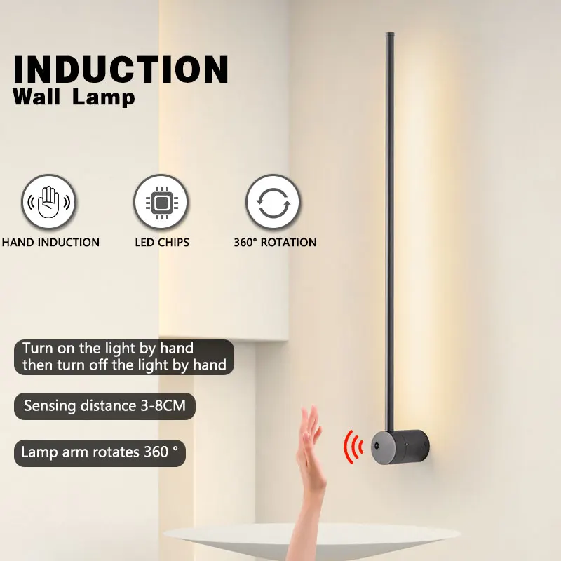 led hand induction switch wall lampadas para casa iluminacao interior safa background nordic 360 rotatable sensor 01