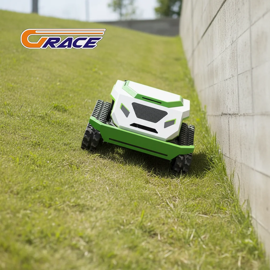 

Tracked Remote Control Grass Cutting Mower Crawler All Terrain Machine for Garden Farm
