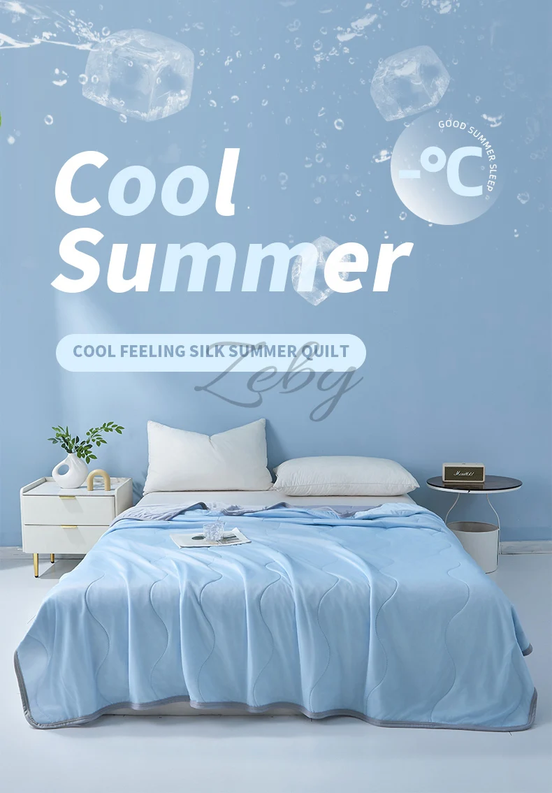 New Wave Pattern Cool Summer Blanket Natural Coolness Qulited Duvet Cooling Sensation Comforter Well-vetilated Queen King Quilt
