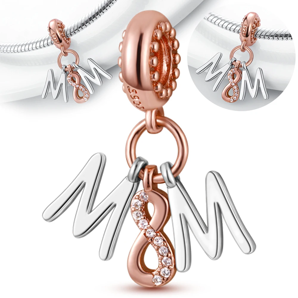 

Оригинальные подвески из серебра 925 пробы, подвески с вечным символом ко Дню матери, подходят для подвесок, браслеты Plata 925, для женщин, женское изготовление ювелирных изделий