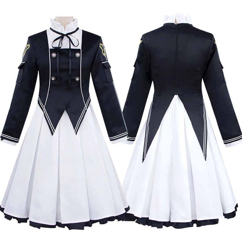 

Arturia Cosplay New Game Arknights same Costume Virtuosa white dress Outfit women with black coat full set B