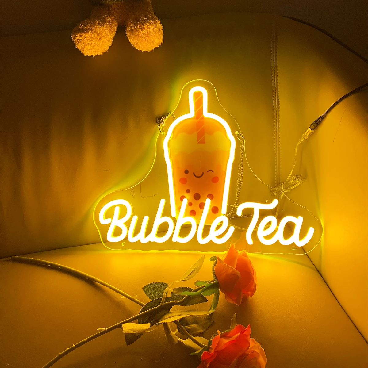 Bubble tea tea neon lights custom-made, applicable to restaurants, restaurants, children's room, ice cream truck, lighting life