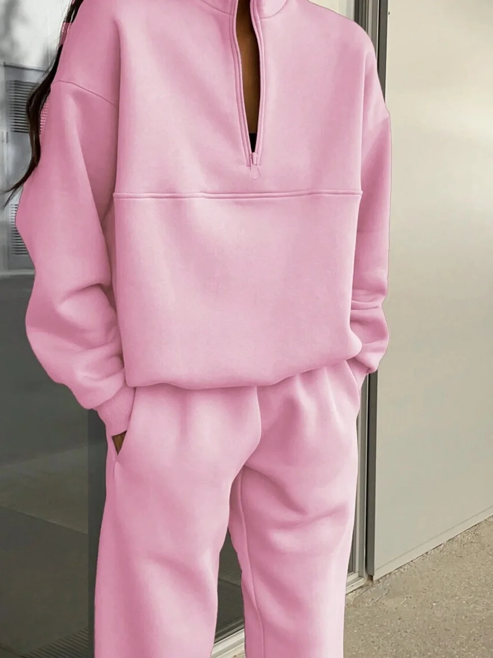 

Women's Thiened Long Sve Hoodie And Long Pants Set Spring Leisure Sports Two-Piece Suit for Women in Their Early 20s
