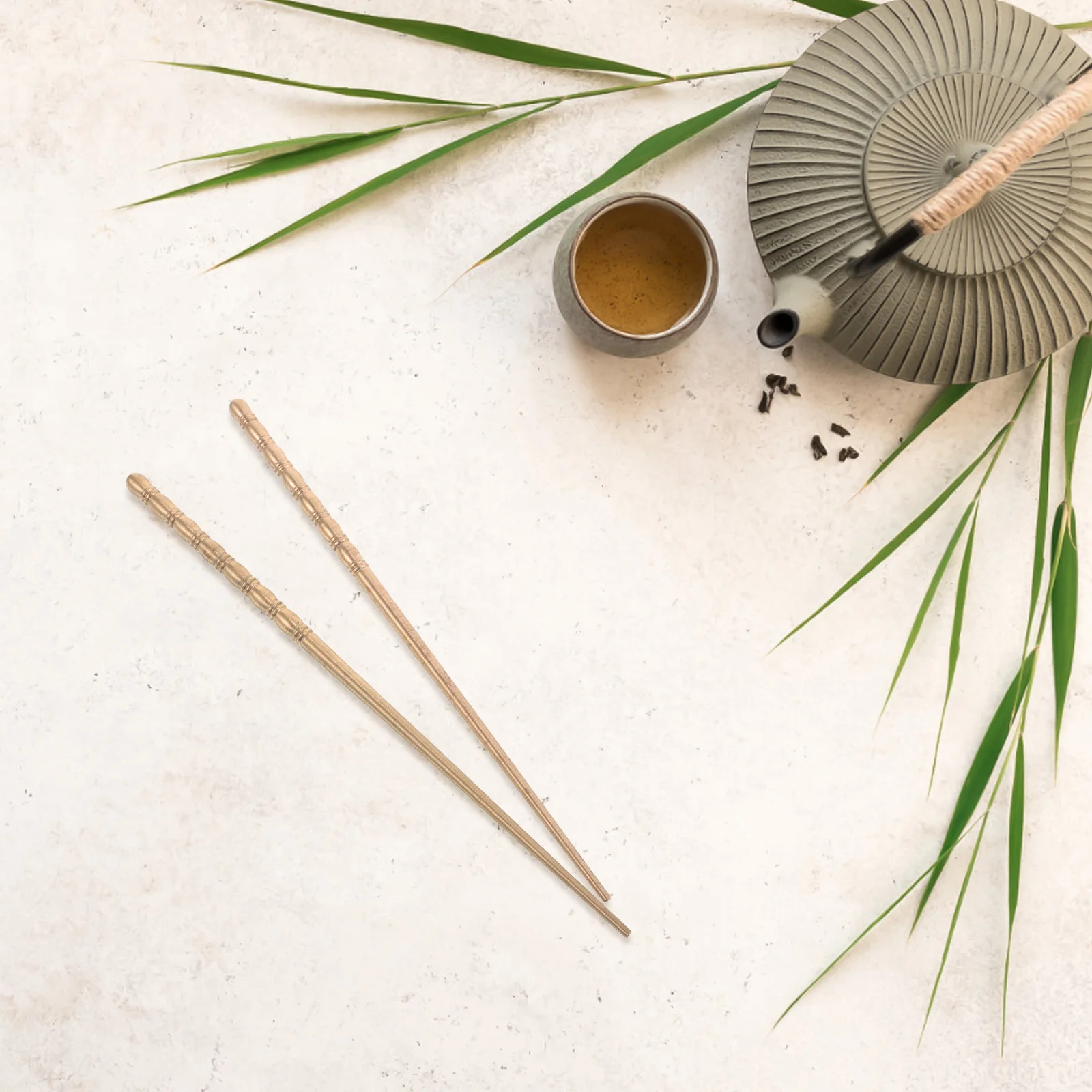 

1Pair Handcrafted Copper Chopsticks for Tea Ceremony Cooking Long Metal Chopsticks Reusable Hotpot Noodles Dishwasher Safe