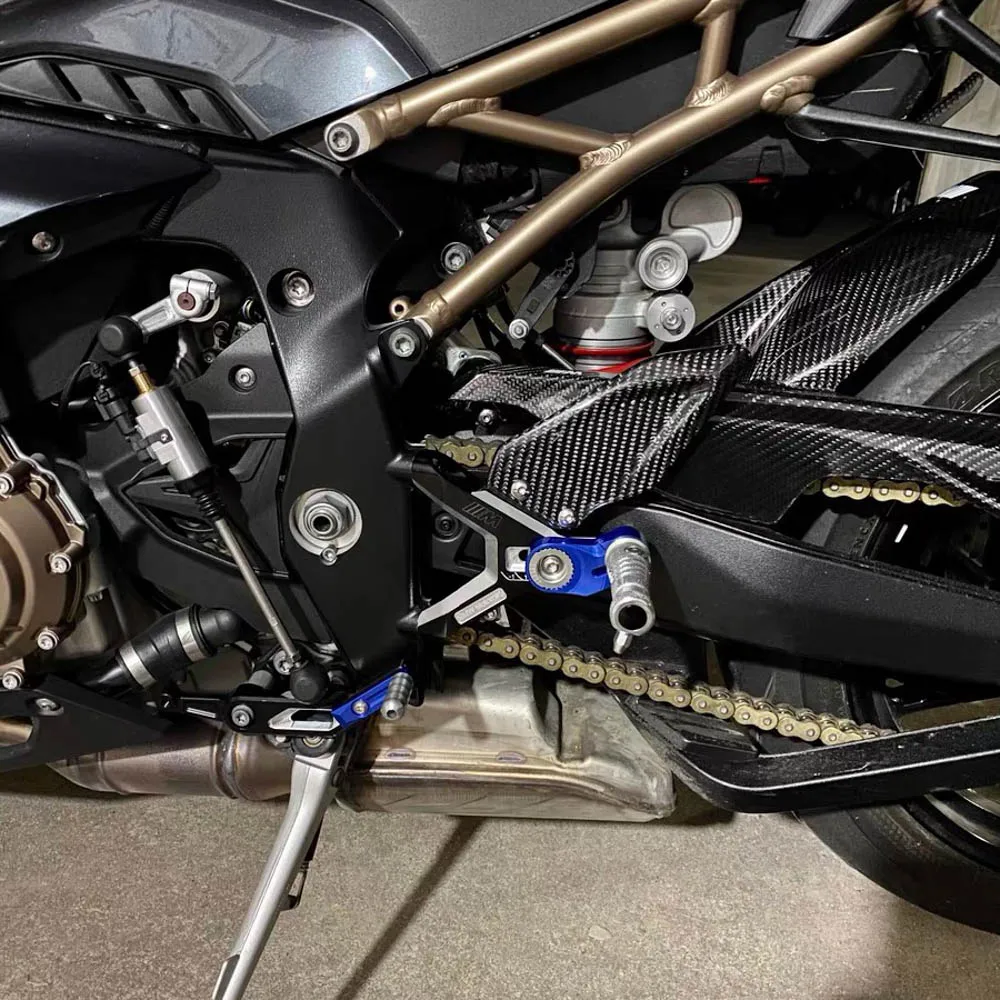 Dla BMW S1000RR M1000RR 2019 2020 2021 2022 2023 z włókna węglowego CNC aluminiowa regulowana tylna tylna tylna podnóżki motocyklowa