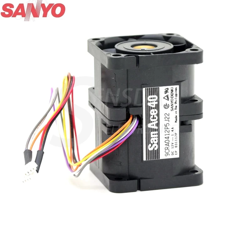 

Original For Sanyo 9CRA0412P5J22 DC 12V 1.4A 4056 4CM 40mm 1U case server inverter axial cooling fans cooler