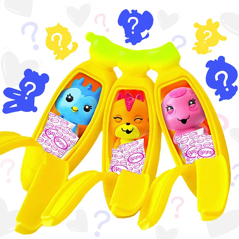 Wild Blossom Tree Bananas Bunch 4 Fragrant Cute Animals Finger Doll Surprise Toys Blind Box Children Girls Birthday Gifts