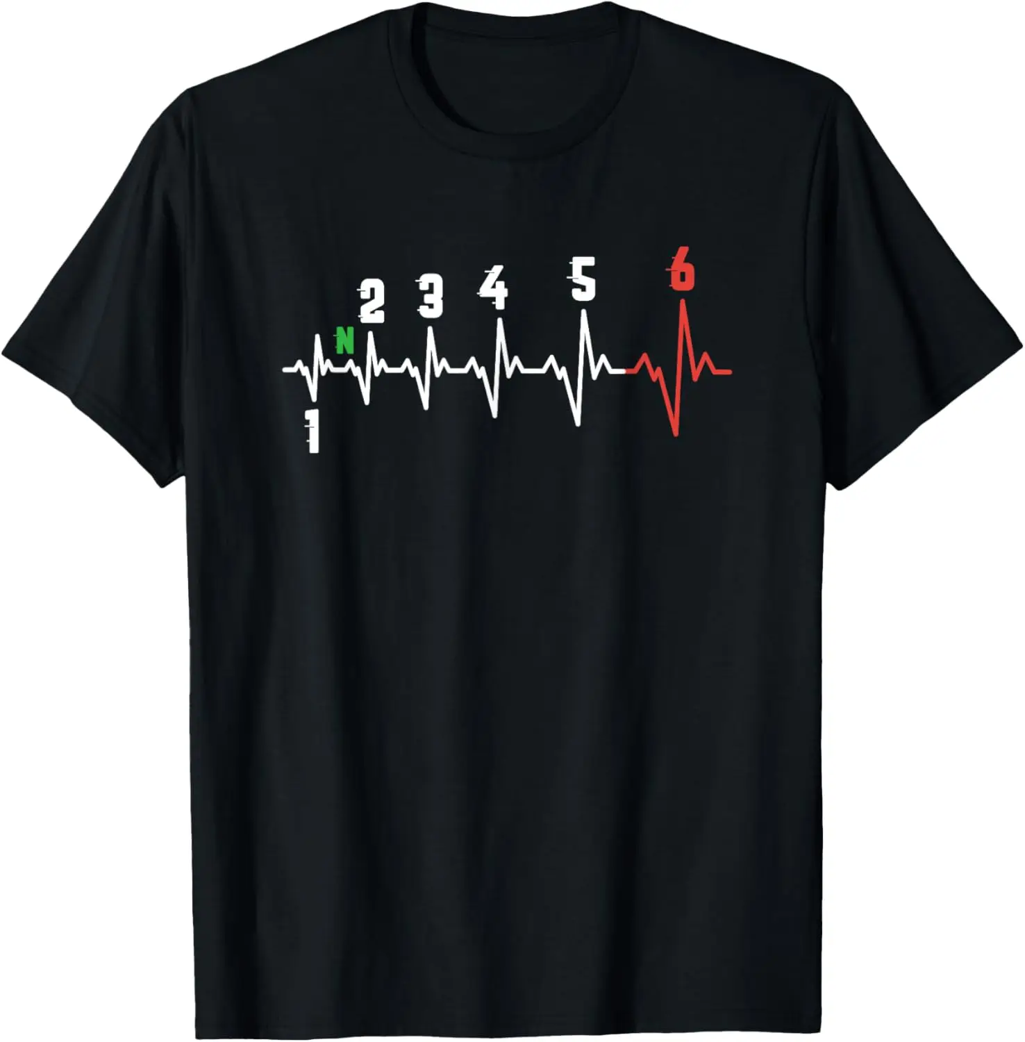 

Heartbeat Motorcycle Bike 6 Speed Gear ECG T-Shirt
