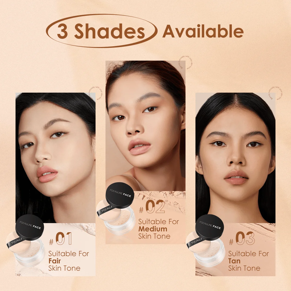 FOCALLURE-polvo facial translúcido mate, resistente al agua, de larga duración, 9 colores, control de aceite, ajuste de maquillaje, cosméticos para