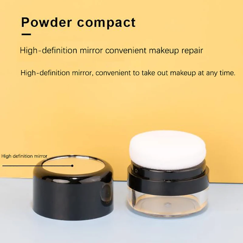 Powder Case With Mushroom Sponge Puff Portable Loose Powder Box With Mirror Travel Diy Cosmetic Foundation Powder Box