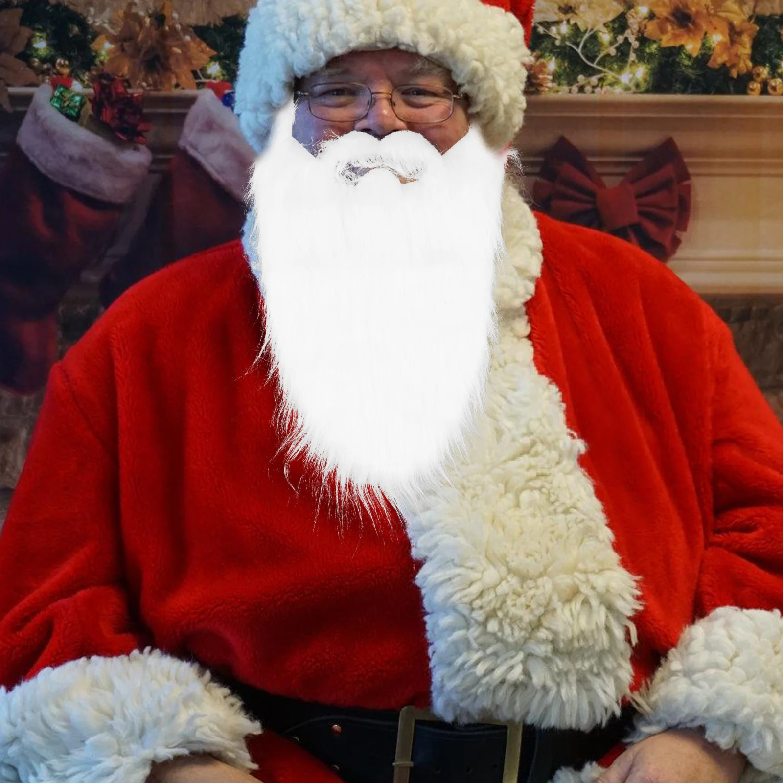 

Реквизит для вечеринки с бородой Санта-Клауса, регулируемая мягкая ткань, накладная борода, рождественские принадлежности для косплея Санта-Клауса, реквизит для косплея