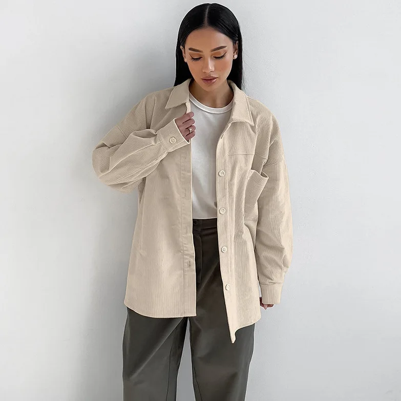 

Retro style loose and minimalist lapel long sleeved shirt 2026 new versatile casual shirt for women