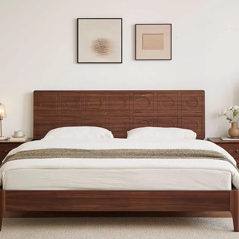 

Customizable Black Walnut Full Solid Wood Bed