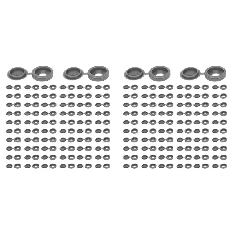 ABKJ-400 Pcs Screw Cap Plastic Hinged Screw Head Covers Screw Cover Caps Snap-On Replacement Screw Decorative Covers (Grey)