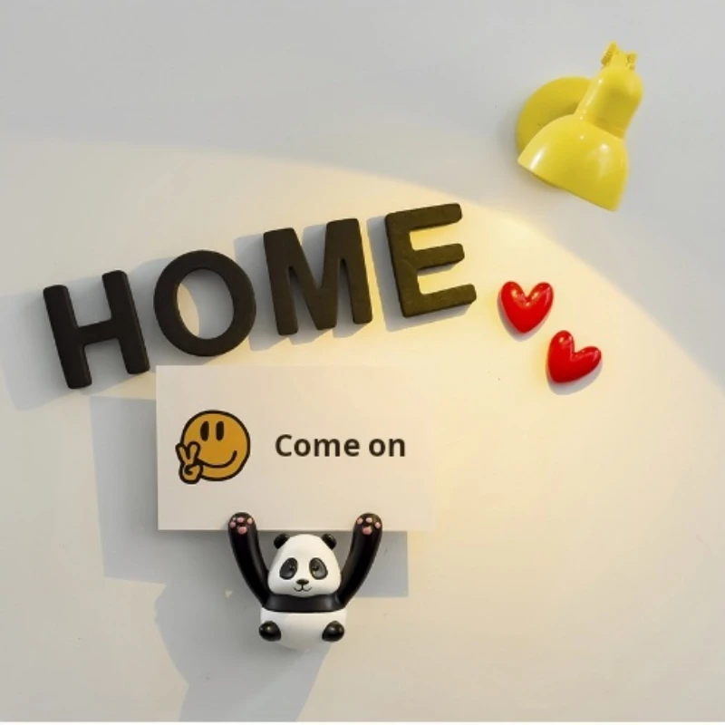 

Creative cartoon 3D resin panda magnetic refrigerator with magnetic stickers, refrigerator entrance door opening board decoratio