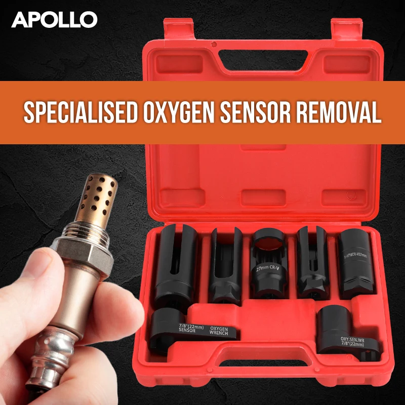 APOLLO 3/5/7/10PC Uniwersalny Zestaw Kluczy Nasadowych do Czujników Tlenu Lambda O2, Narzędzie do Demontażu i Montażu, Zestaw do Usuwania Czujników Tlenu