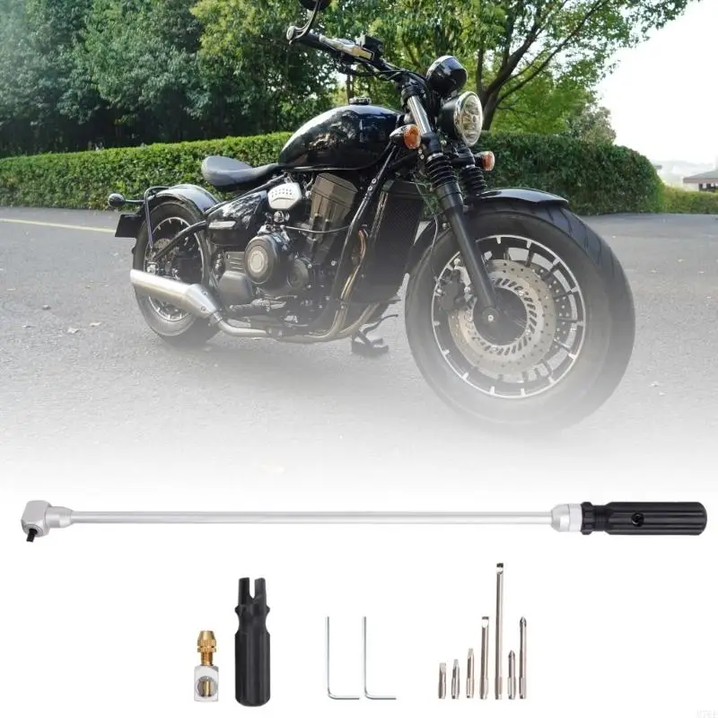 M76E Motorrad-Vergaser-Einstellwerkzeug 485 mm mit 90-Grad-Kegelrad und magnetischem Bit-Set – Detail 9