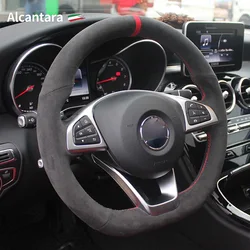 Real Alcantara Steering Wheel Cover for Mercedes Benz W176 W246 W205 C117 R231 R172 AMG C43 GLA 45 X156 Braid on Steering Wheel