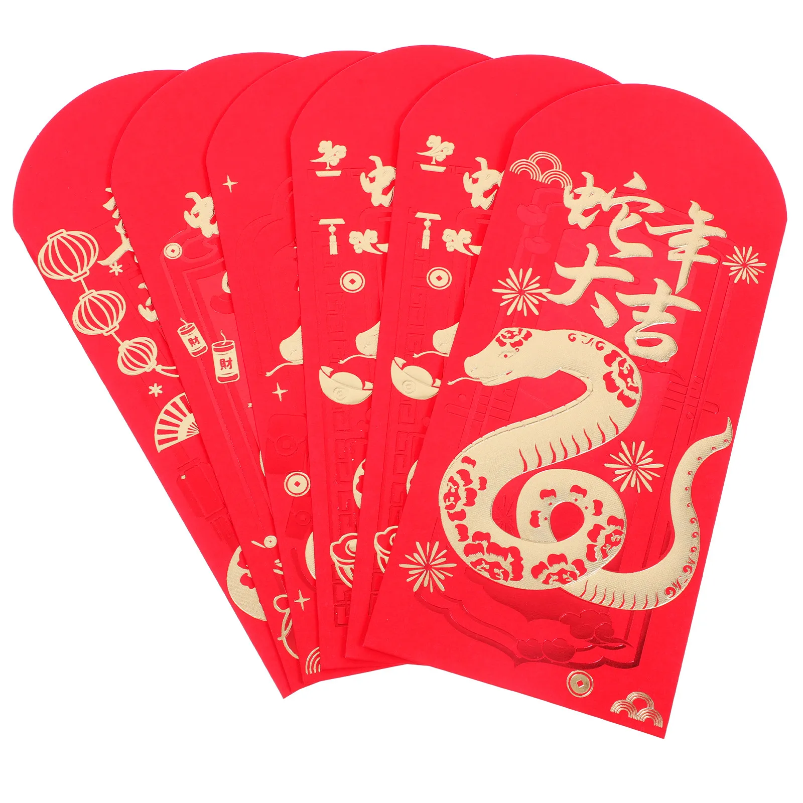 30Pcs -Embossed Red Envelopes Lunar New Year 2025 Snake Year Traditional Chinese Red Packets Wedding Birthday