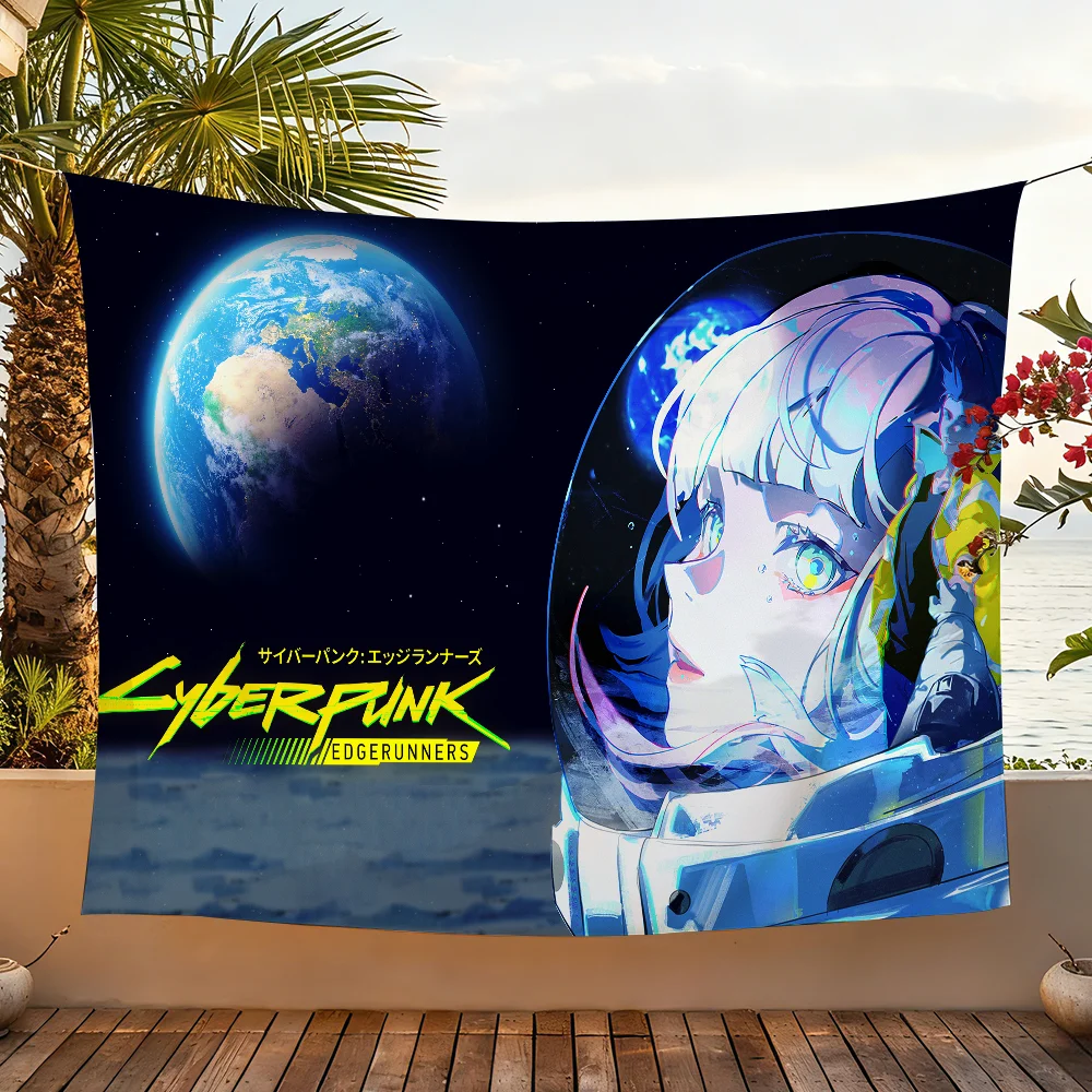 Anime C-CyberPunk Cool E-EdgeRunners-S Flag For Garden Party Living Room Home Wall Decor Banner Bedroom Outdoor Tapestry