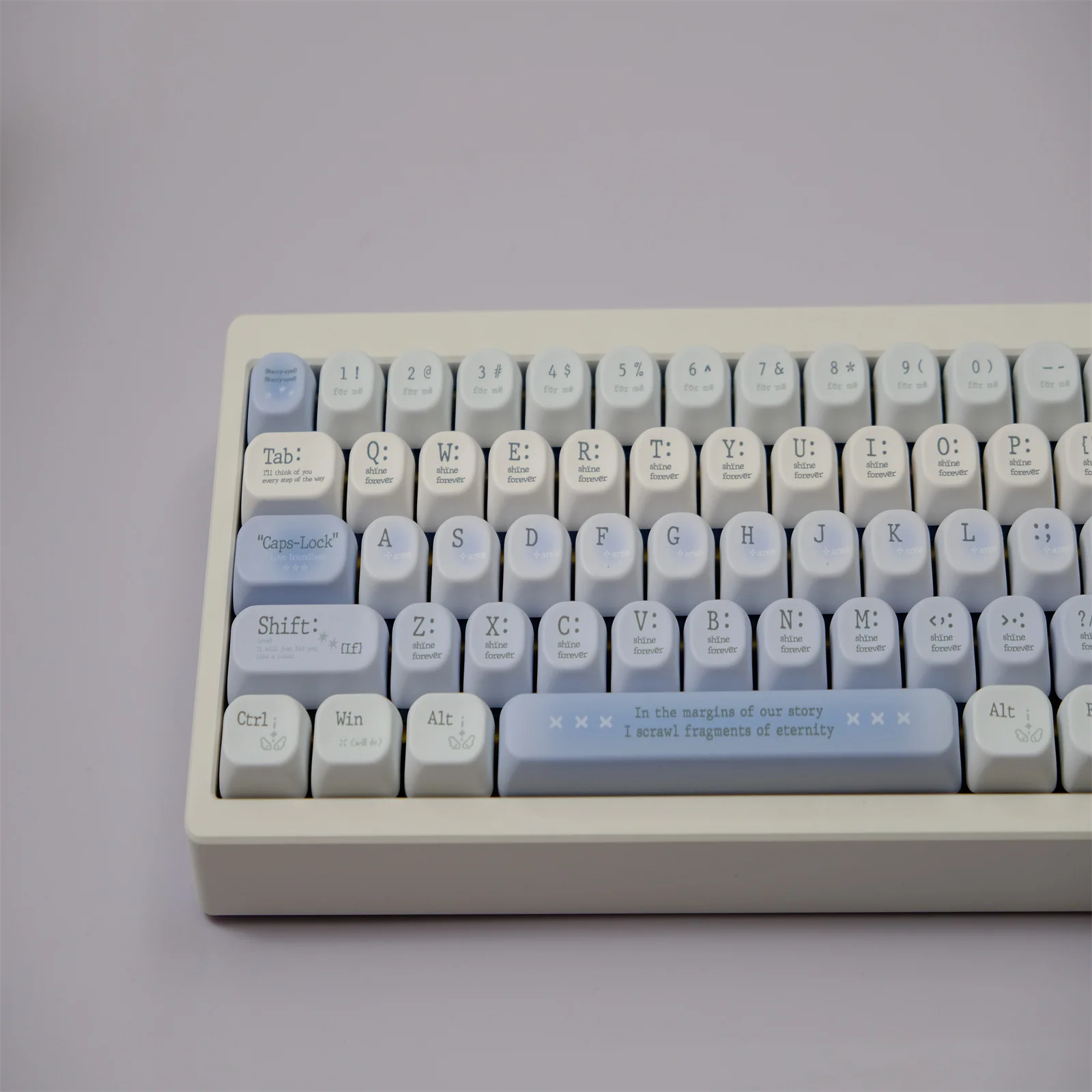 

Romantic Blue Keycaps 126 Keys PBT Material MOA Profile DYE-SUB Personalized For CHERRY MX Switch Mechanical Keyboard