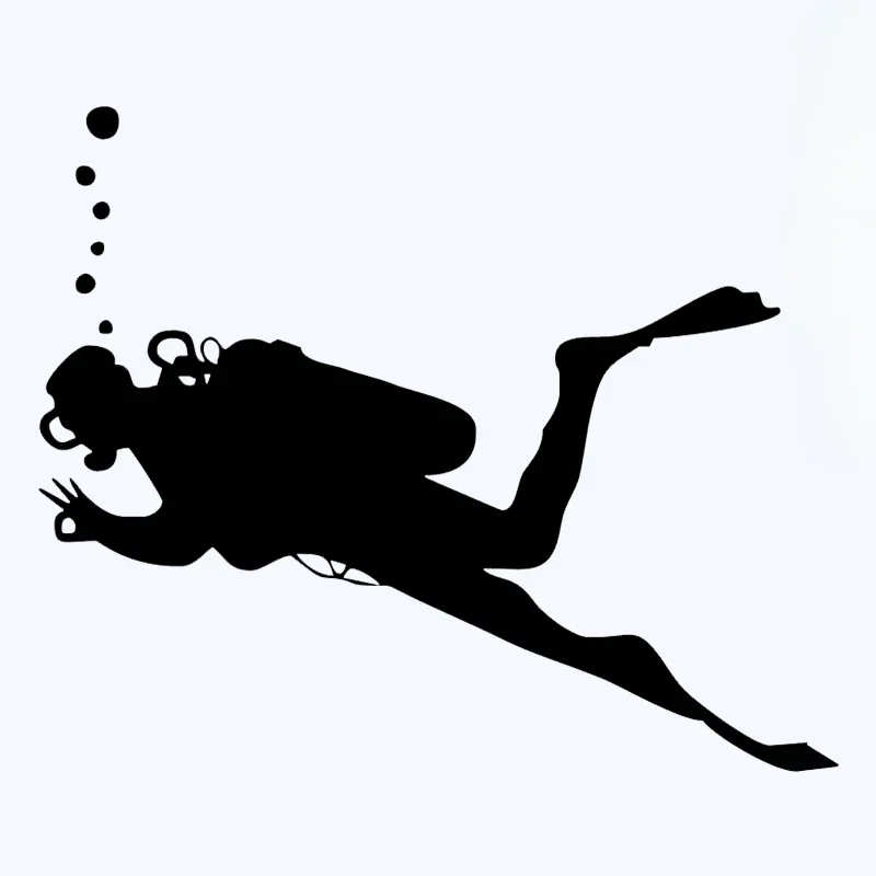 Интересные самоклеящиеся наклейки на автомобиль для дайвинга, бампер, окно, декоративная красота, 18x15 см