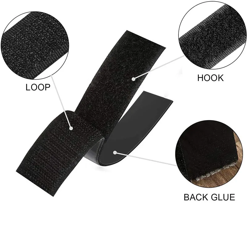 Magic Sticker Tape Scratch Tapes Black White Self Adhesive Strong Double Sided Adhesive with Sticker Powerful Hook and Loop Fast