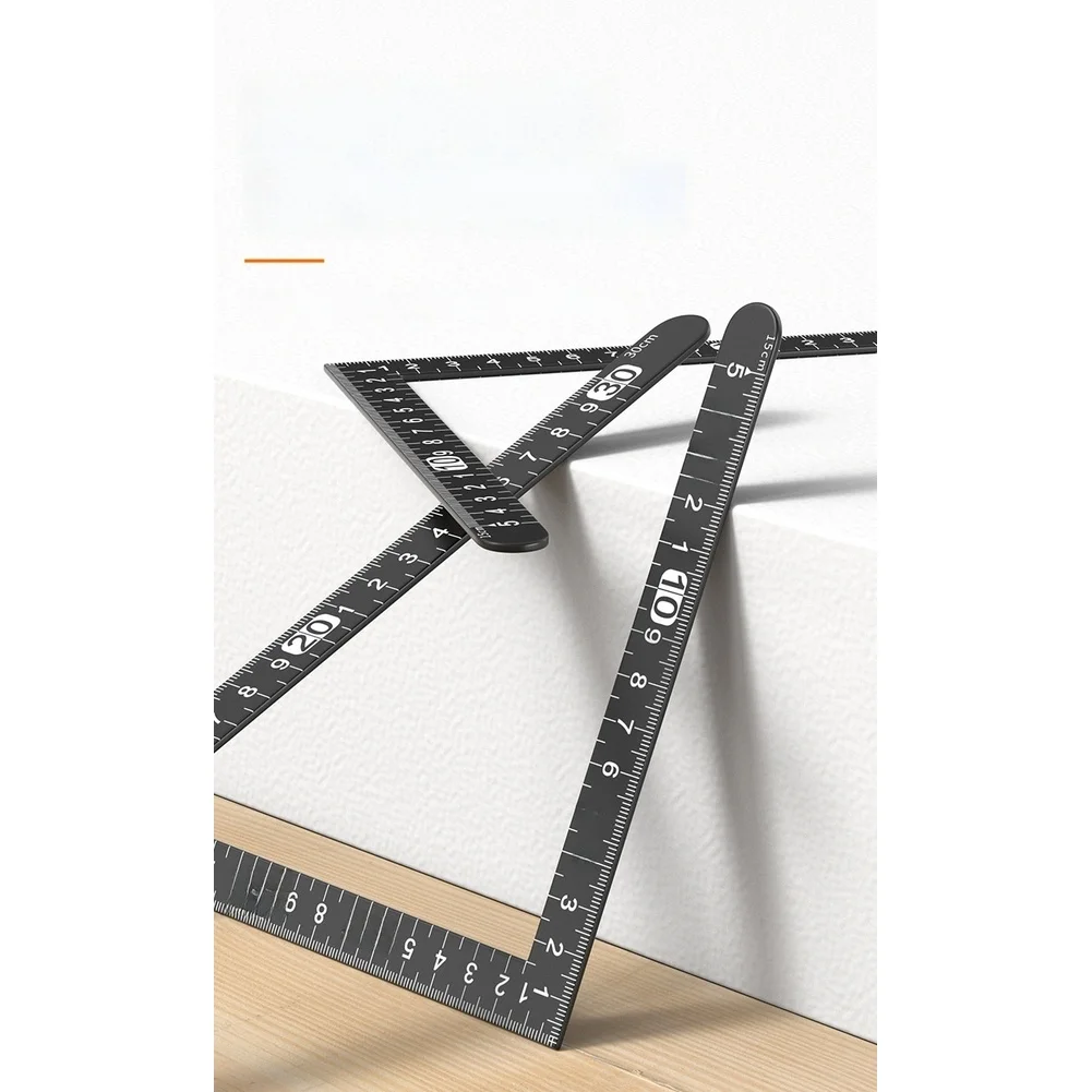For mini Stainless Steel Angle Ruler 30cm Double Sided Metric Scale for Leather Cutting Pattern Making and 90 Degree Calibration