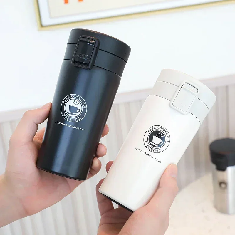 

Coffee cup double layer 304 stainless steel thermos cup gradient color car water cup bounce cup