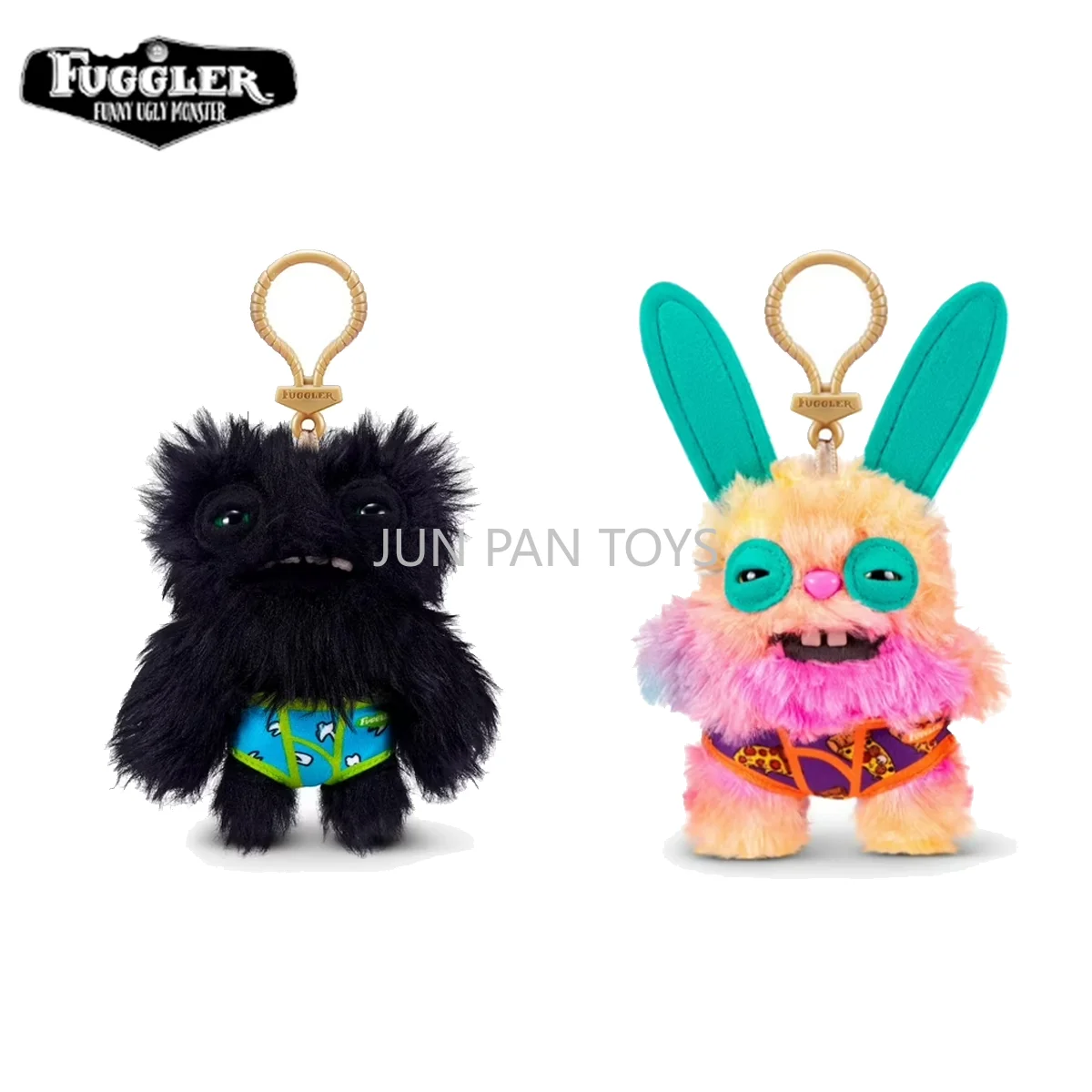 Original Spin Master Fuggler Black Wide Eyed Mix Colour Mad Rabbit Keychain Funny Ugly Monster Mini Plush Doll Children Gift Toy