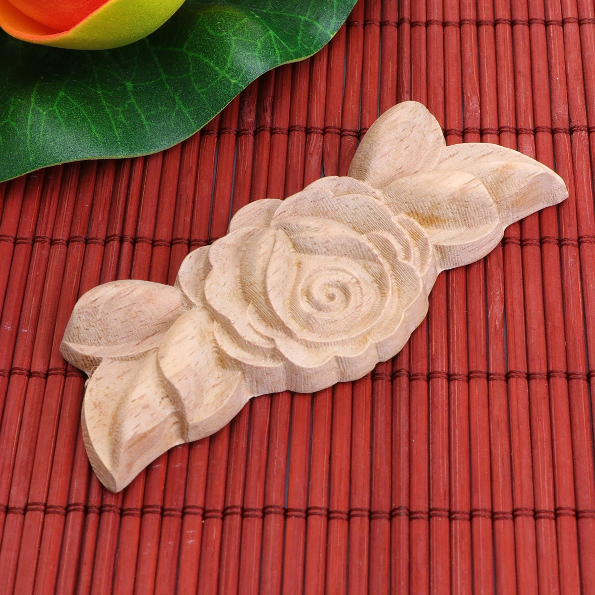 

4Pcs Solid Corner Flower Safe Wooden Carving Applique Carved Patterns Wall Door Cabinet Decor European Style nament