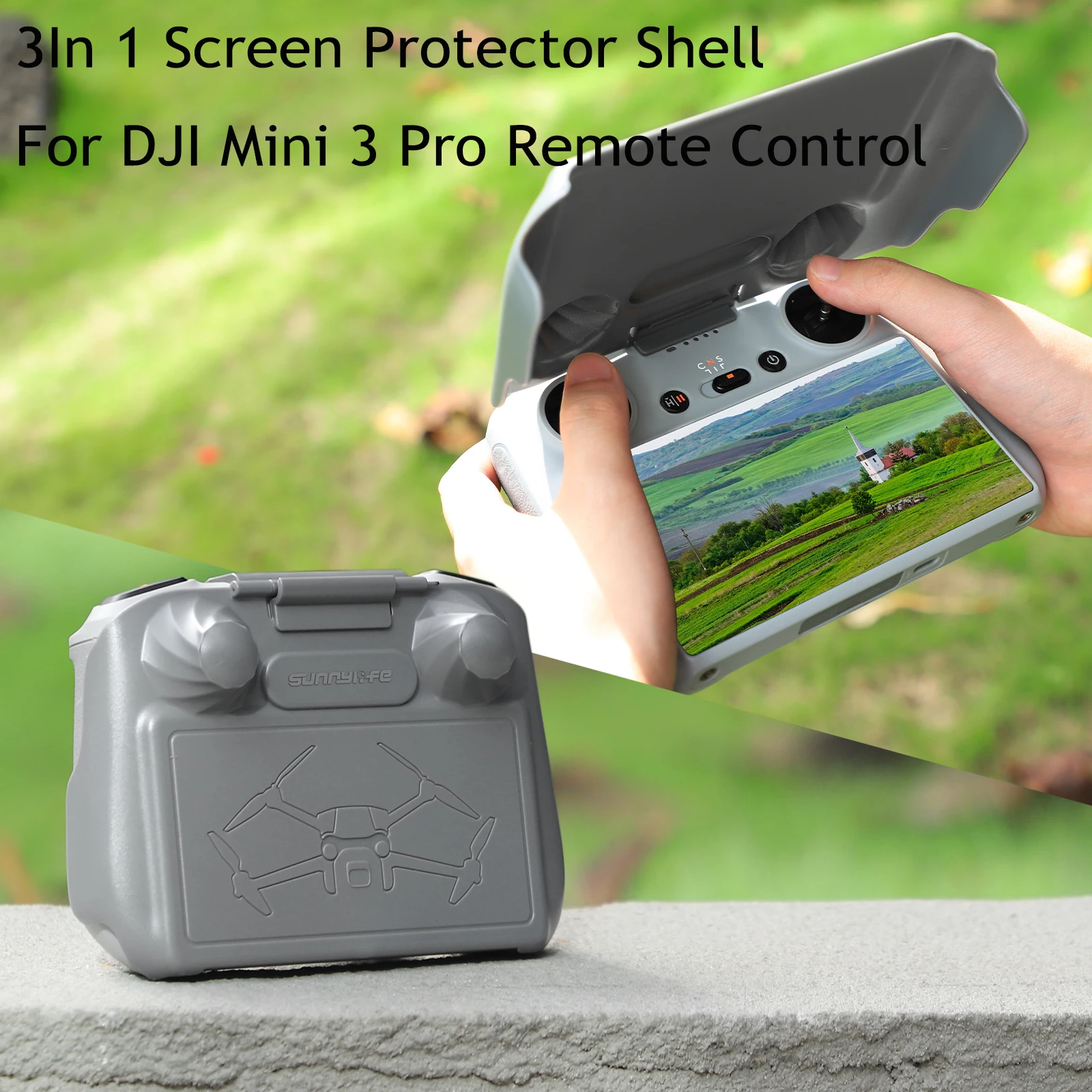 Sunnylife 3In 1 واقي للشاشة قذيفة ل DJI Mini 3 برو التحكم عن بعد الشمس هود ظلة جويستيك غطاء ل DJI RC اكسسوارات