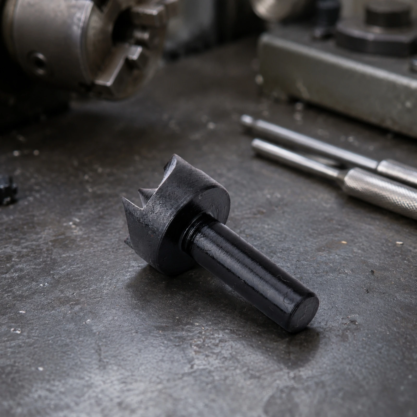 Steel Lathe Center Point with Black Finish and Textured Surface for Mini Lathe Mounting Support