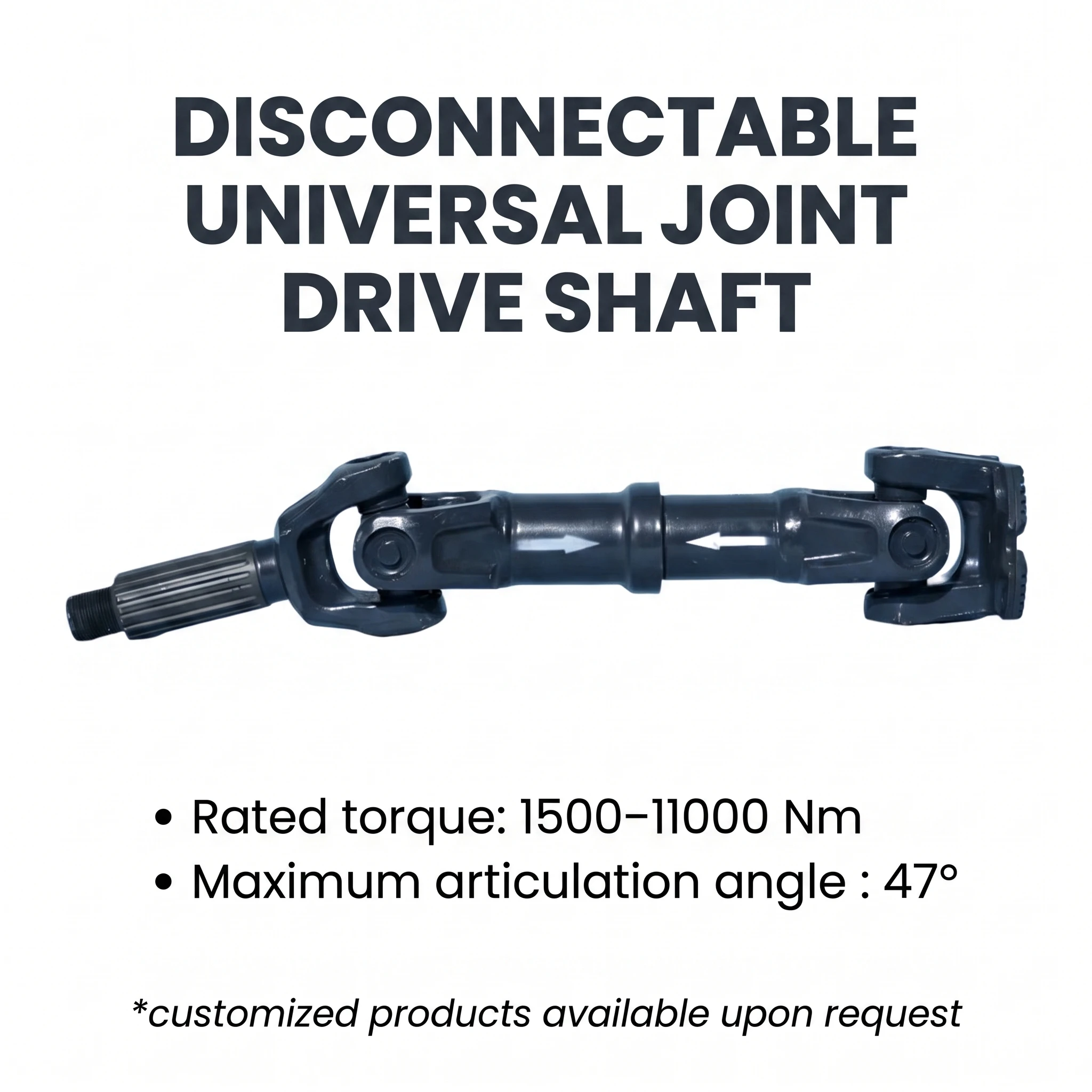 Disconnectable Universal Joint Drive Shaft Customizable for Off-road Vehicles Aviation Sector Easy Maintenance
