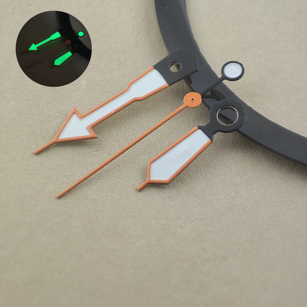 Aiguilles lumineuses colorées, accessoires de montre, bord, pointeur, bain, vert, adapté au mouvement, NH35, NH36, 4R, 7S