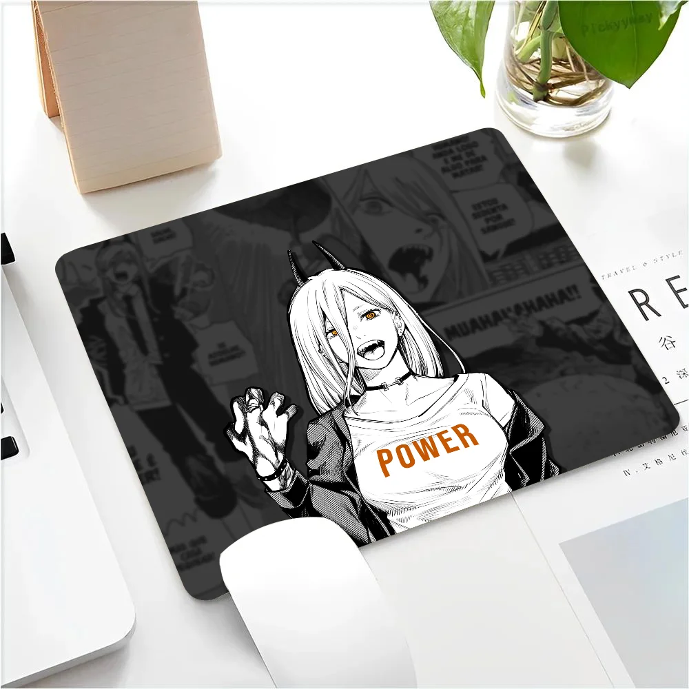 Power Chainsaw Man Anime Girl Mousepad Small LockEdge Mouse Pad For Gamers Computer Desk Pad Anti-slip Rubber